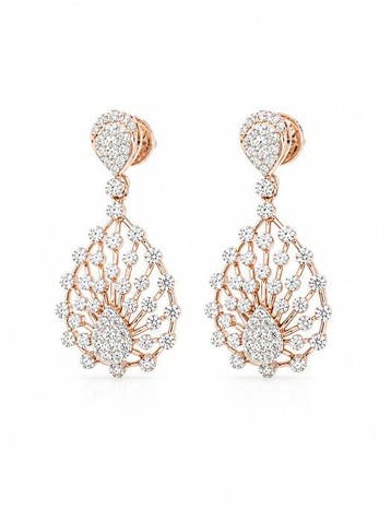 Oorbellen - 14 karaat Roségoud - 0.67ct. tw. Diamant, Nieuw