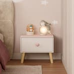 Kindernachtkastje Sandnes 31x38x30 cm wit en roze [en.casa], Verzenden, Nieuw