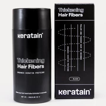 Keratain  Thickening Hair Fibers  Black  25 gr, Verzenden, Nieuw
