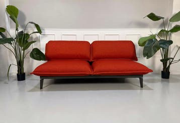 Rolf Benz Nova Designerbank Oranje Sofa Slaapfunctie, Tweepersoons, Ophalen of Verzenden, Zo goed als nieuw, Rechte bank