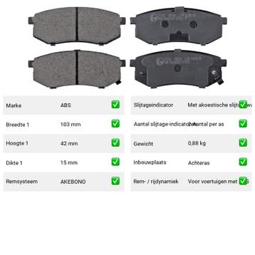 Remblokken Kia Joice 2.0 Achteras - ABS Remblokken 37182, Verzenden, Nieuw, Kia