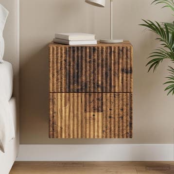 vidaXL Wandbeugel Bedkast Oud hout 33 x 34,5 x 40 cm Bewerkt, Minder dan 45 cm, Verzenden, Nieuw, Minder dan 55 cm