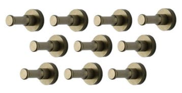 Set van 10 metalen kledinghaken, kapstok, brons, Ophalen of Verzenden, Nieuw