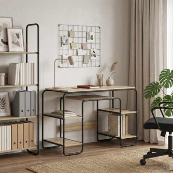 vidaXL Bureau met opbergruimte Sonoma Eiken 113.5 x 52 x, Huis en Inrichting, Bureaus, Verzenden, Nieuw
