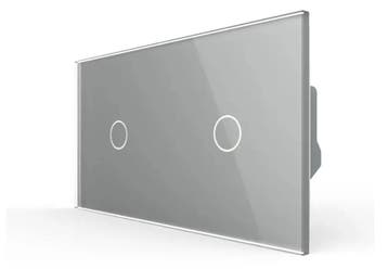 Livolo Touchscreen Schakelaar | Grijs | 1+1 | Aan/Uit, Ophalen of Verzenden, Nieuw, Schakelaar