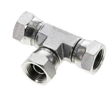 T-koppeling G3/8 Binnendraad Staal hydrauliek 400bar, Verzenden, Nieuw