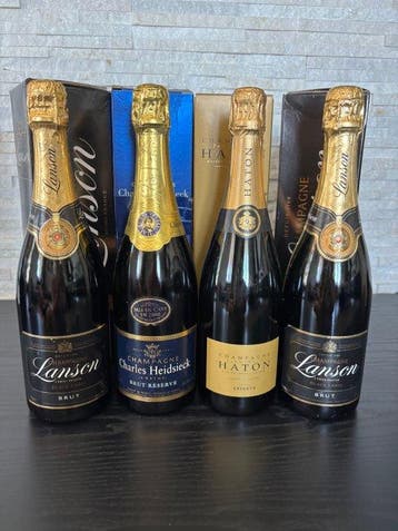 Charles Heidsieck Brut Reserve, Lanson Brut (x2) & Jean-Noël, Nieuw