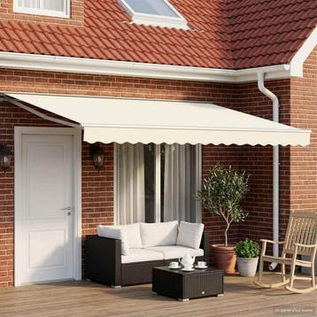 vidaXL Elektrisch Uittrekbaar Zonnescherm Crèmekleurig 4,5 ×, Verzenden, Nieuw