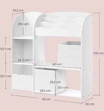 Speelgoedkast met Boekenvakken – Kinder Opbergmeubel met Box, Verzenden, Nieuw