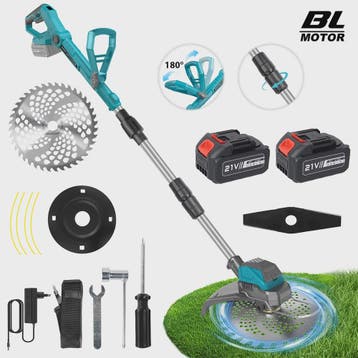 Draadloze Grasmaaier & Trimmer 9-Inch 300W - Telescopisch &, Verzenden, Nieuw