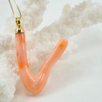 Koraal - Zilver - Ketting met hanger - Roze koraal, Nieuw