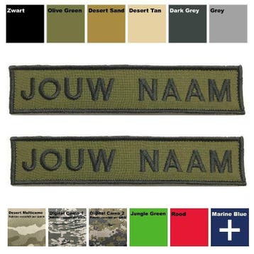 Je Eigen Naamlint! Zelf Online Ontwerpen - NameTag Patch, Verzamelen, Ophalen of Verzenden, Overige soorten, Nederland, Embleem of Badge