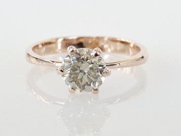 Verlovingsring - 14 karaat Roségoud - 1.16ct. tw. Diamant, Sieraden, Tassen en Uiterlijk