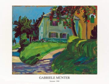 Kunstdruk Gabriele Münter - Sommer 1908 Haus mit Apfelbaum, Verzenden, Nieuw