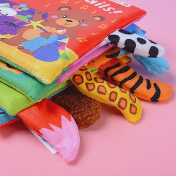 Interactief Stoffen Babyboek met Staartjes - Leerzaam en Vei, Boeken, Verzenden, Nieuw