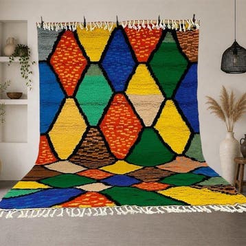 Berber, Groot Azilal Marokkaans tapijt, bohemien moderne, Antiek en Kunst