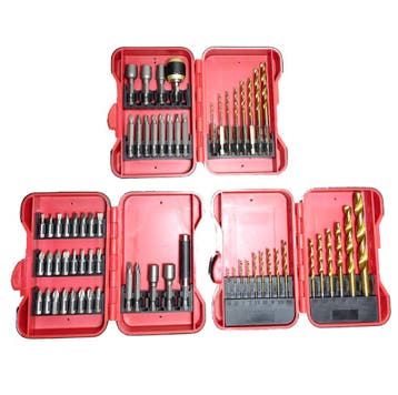 Boor-en bitset 64-delig | HSS boren + schroefbits | compleet, Doe-het-zelf en Verbouw, Gereedschap | Boormachines, Verzenden, Nieuw