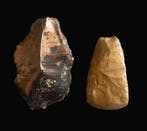 Oud-Egyptisch Predynastische vuursteen-schraaper en bijl
