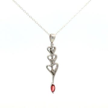 Zonder minimumprijs - Hanger Zilver - 0.39ct. tw. Granaat -