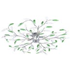 vidaXL Plafondlamp met acryl kristallen bladarmen voor 5xE14, Huis en Inrichting, Lampen | Plafondlampen, Verzenden, Nieuw