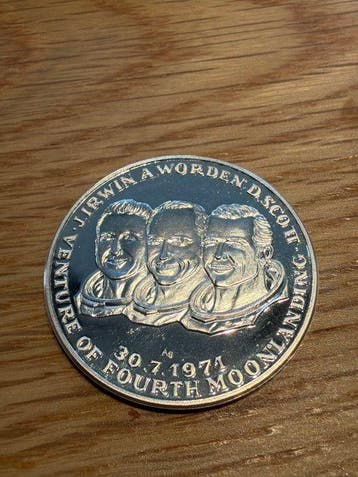 wereld. Silver medal Silbermedaille Apollo 15, 15g (.999)