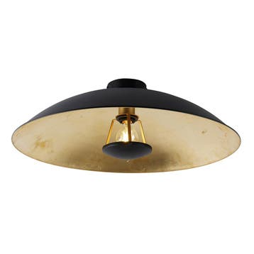 Smart plafondlamp zwart met goud 60 cm incl. Wifi A60 -, Verzenden, Nieuw