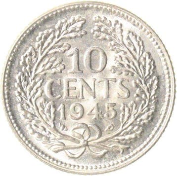 Nederland. Wilhelmina. 10 Cents 1945 EP KWALITEIT & ZELDZAAM