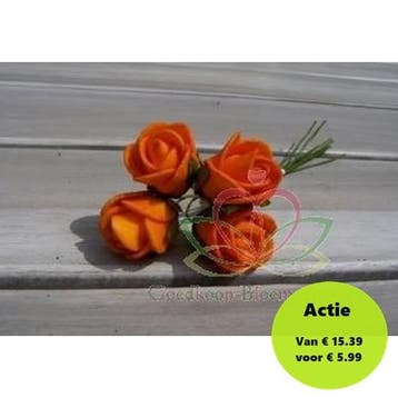Mini Foam Roos Fel Oranje 2 cm Doosje 144 stuks, Ophalen of Verzenden, Nieuw