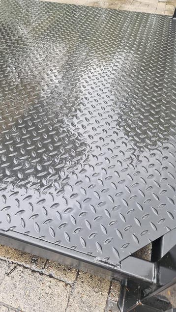 stapelrek 300x200 cm met traanplaat bodem, zwart, gebruikt -, Doe-het-zelf en Verbouw, Overige Doe-het-zelf en Verbouw, Ophalen of Verzenden
