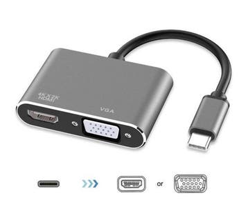 DrPhone CHX - 2 in 1 Adapter USB-C naar HDMI & VGA - 4k 3840, Verzenden, Nieuw