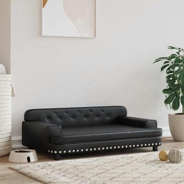 vidaXL Hondenmand 90x53x30 cm kunstleer zwart, Dieren en Toebehoren, Verzenden, Nieuw