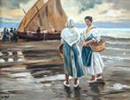 École de Valence (XX) - Retour de pêche, Antiek en Kunst, Kunst | Schilderijen | Klassiek
