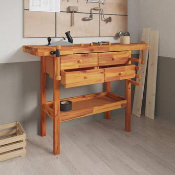 vidaXL Werkbank met lades en bankschroeven 124x52x83 cm, Verzenden, Nieuw