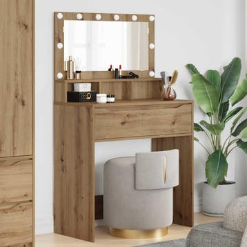 vidaXL Slaapkamer Kaptafels Artisanaal eiken 80 x 39,5 x 135, Huis en Inrichting, Verzenden, Nieuw