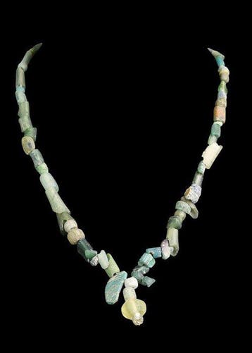 Oud-Romeins Groen Glas Kralenketting (Zonder minimumprijs)