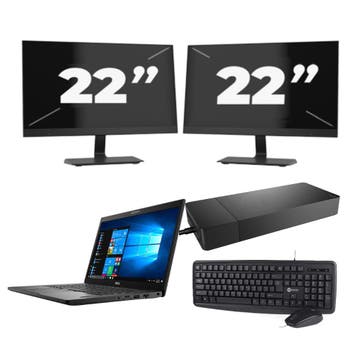 Dell Latitude 7490 -   i7-8e 8GB  - 256GB  + 2x 22 inch, Computers en Software, Windows Laptops, 8e Generatie, Qwerty, Verzenden