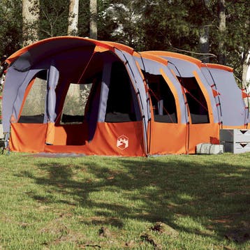vidaXL Tunneltent 8-persoons waterdicht grijs, Verzenden, Nieuw, Tot en met 2