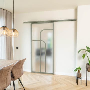 Stalen Schuifdeur koofsysteem Kiezelgrijs 4 Vlaks rond Kathe, Nieuw, Metaal, 75 tot 150 cm, 150 tot 225 cm