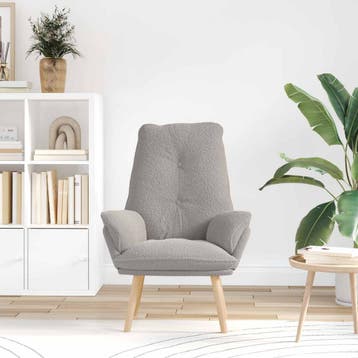 vidaXL Fauteuil Lichtgrijs 69 x 74 x 93 cm Sherpa Stof, Verzenden, Nieuw