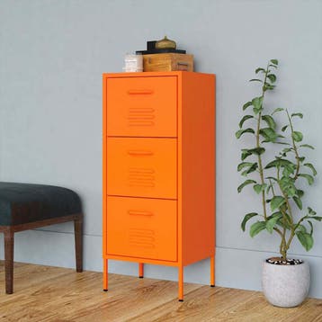 vidaXL Opbergkast 42,5x35x101,5 cm staal oranje, Huis en Inrichting, Verzenden, Nieuw