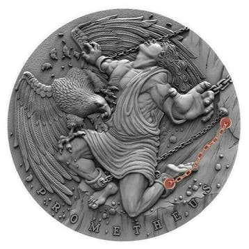 Niue. 5 Dollars 2019 Prometheus - Ancient Myths, 2 Oz (.999)
