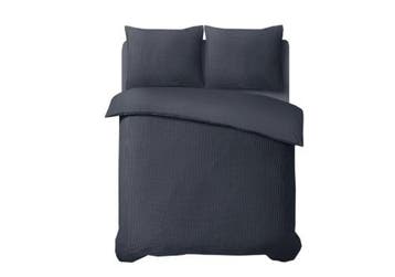 Sleeptime Waffle Antraciet - 240X200/220 + 2 x kussenslopen, Nieuw