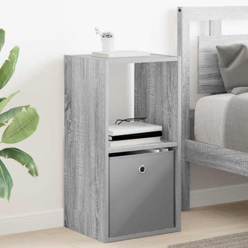 vidaXL Nachtkastje Grijs Sonoma 35 x 32 x 68,5 cm Bewerkt, Minder dan 45 cm, Verzenden, Nieuw, 55 tot 70 cm