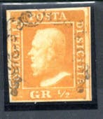 Italiaanse oude staten - Sicilië - 0,5 g oranje Tafel I nr., Gestempeld