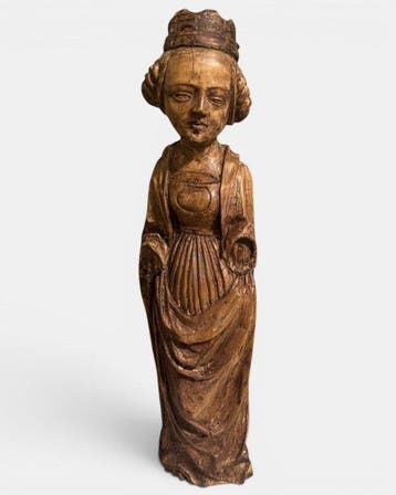 sculptuur, Ursula van Keulen / 16e eeuw - 55 cm - Lindehout