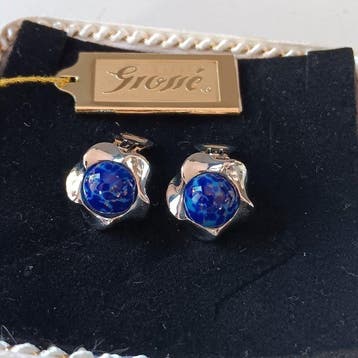 Grosse - metalen lapis lazuli - Oorbellen - Bloemsierkunst