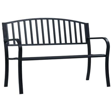 vidaXL Tuinbank 125 cm staal zwart, Tuin en Terras, Verzenden, Nieuw, Metaal