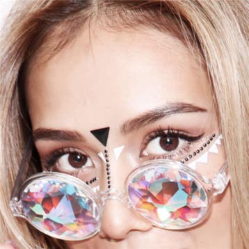 KIMU® Ronde Bril Caleidoscoop Transparant Montuur Rond Gesle, Ophalen of Verzenden, Nieuw, Feestartikel, Carnaval
