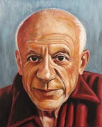 Kike Payá - Retrato de carácter de Pablo Picasso, Antiek en Kunst