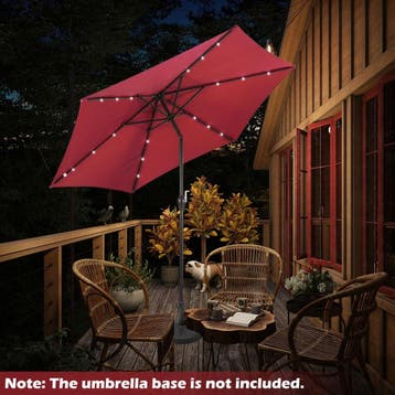 2dekans | Coast Kantelbare Parasol met LED-verlichting -, Ophalen of Verzenden, Zo goed als nieuw